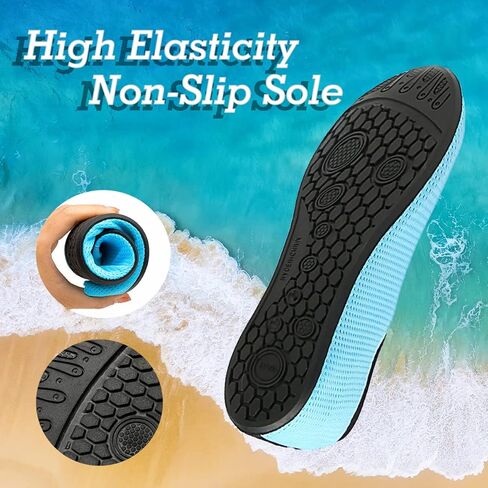 YOJANEO أحذية مائية للنساء والرجال حافي القدمين سهلة الارتداء، جوارب مائية سريعة الجفاف للسباحة على الشاطئ وركوب الأمواج واليوجا in Kuwait