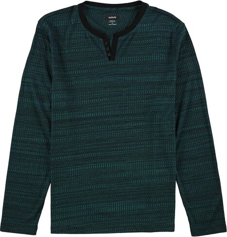 Alfani Mens Textured Henley Shirt, Blue, XX-Large in Saudi Arabia