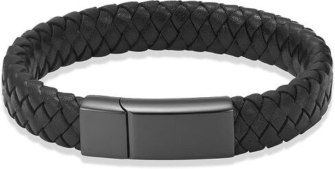 Genuine Leather Cremation Bracelet for Ashes Cremation Jewelry Keepsake Memorial Cuff Urn Bangle for Ashes Braided Leather Wristband Ashes Bracelet for Men for Women in Saudi Arabia