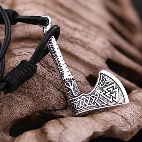 My Shape Norse Vikings Axe Amulet Wrap Bracelet Rune Bangle Nordic for Men Talisman Jewelry in Kuwait