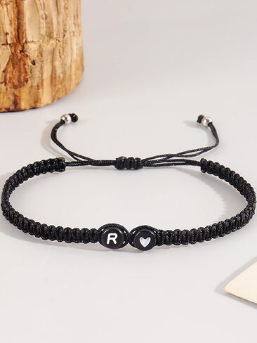 Initial Bracelets for Woman Men Christmas Birthday Jewelry Gifts for Teens Girls Adjustable Braided Woven Letter Bracelet for Men in Kuwait