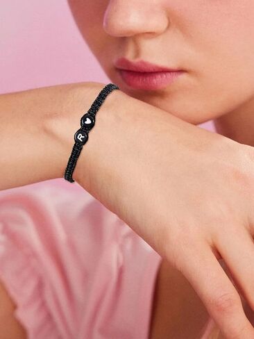 Initial Bracelets for Woman Men Christmas Birthday Jewelry Gifts for Teens Girls Adjustable Braided Woven Letter Bracelet for Men in Kuwait