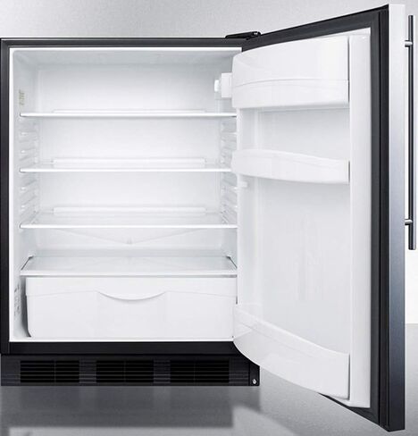 Summit Appliance FF6BKBI7SSHVADA ADA Compliant Commercial 24" Wide Built-in Undercounter All-Refrigerator for General Purpose Use with Stainless Steel Door, Thin Handle and Black Cabinet in Saudi Arabia