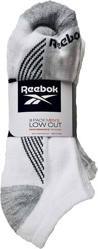 Reebok Men's Low Cut Socks Cushion Performance Training, White, 8 Pairs in Saudi Arabia