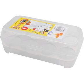 DOITOOL 8 Grid Egg Holder for Refrigerator, Refrigerator Crisper Egg Protection Box with Lid, Stackable Plastic Eggs Carrier Container for Camping Picnic ( White ) in Kuwait