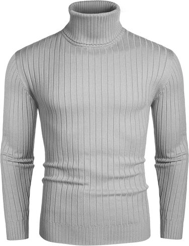 COOFANDY Men's Slim Fit Turtleneck Sweater Casual Pullover Sweater Lightweight Ribbed Sweater in Saudi Arabia
