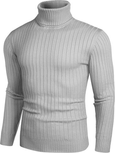 COOFANDY Men's Slim Fit Turtleneck Sweater Casual Pullover Sweater Lightweight Ribbed Sweater in Saudi Arabia
