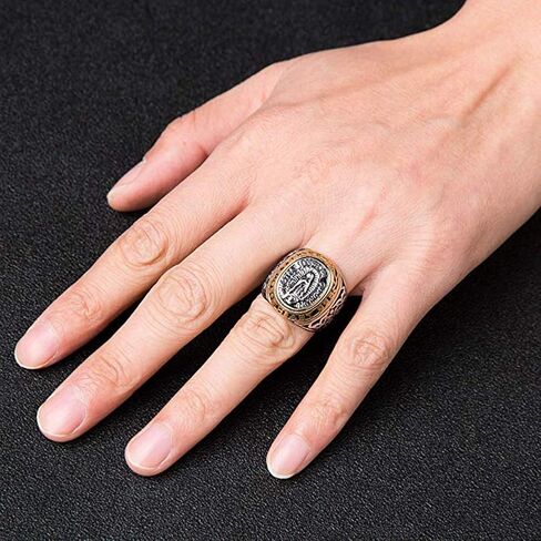 SAINTHERO Jewelry Men's Blessed Mother Mary - Our Lady of Guadalupe Stainless Steel Ring Size 7-12 in Saudi Arabia