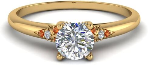 Choose Your Gemstone Petite Dome Engagement Ring Yellow Gold Plated Round Shape Petite Engagement Rings Gemstone Wedding Promise Gift Casual Wear Party Wear Daily Wear Office Wear US Size 4 to 12 in Kuwait