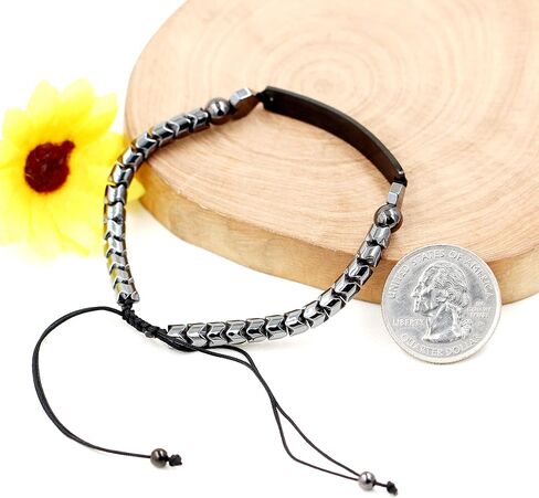 Unisex Handmade Personalized Name Bracelet 6mm Black Matte Onyx Hematite Beads Custom Braided Bracelet for Men Women Best Friends Birthday Graduation Gift Y1451 in Kuwait