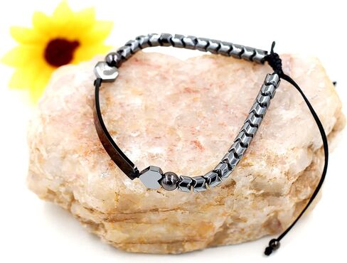 Unisex Handmade Personalized Name Bracelet 6mm Black Matte Onyx Hematite Beads Custom Braided Bracelet for Men Women Best Friends Birthday Graduation Gift Y1451 in Kuwait