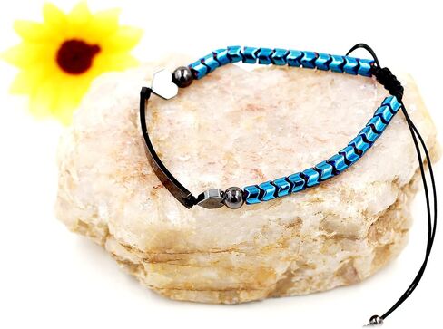 Unisex Handmade Personalized Name Bracelet 6mm Black Matte Onyx Hematite Beads Custom Braided Bracelet for Men Women Best Friends Birthday Graduation Gift Y1451 in Kuwait