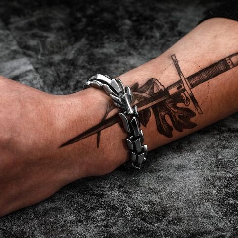 WFYOU Viking Vintage Punk Bracelet for Men Stainless Steel Dragon Link Chain Bracelet Fashion Jewelry Hippop Street Culture in Kuwait
