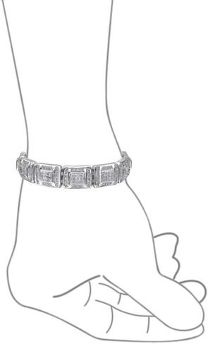 Bling Jewelry Statement Invisible Cut Cubic Zirconia AAA CZ Link Bracelet for Men Rhodium Plated Brass in Saudi Arabia