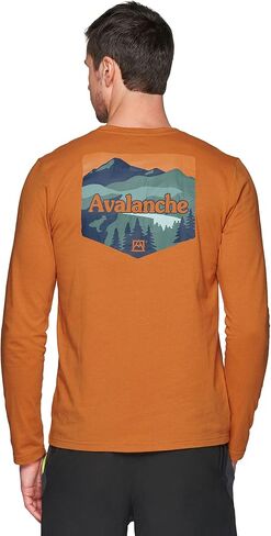 Avalanche Graphic Tee for Men Cotton Blend Top Logo Crewneck Long Sleeve T-Shirt in Saudi Arabia