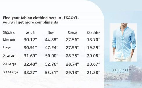 JEKAOYI Mens Casual Long Sleeve Cotton Linen Shirts Buttons Down Solid Plain Roll-Up Sleeve Summer Beach Shirts in Saudi Arabia