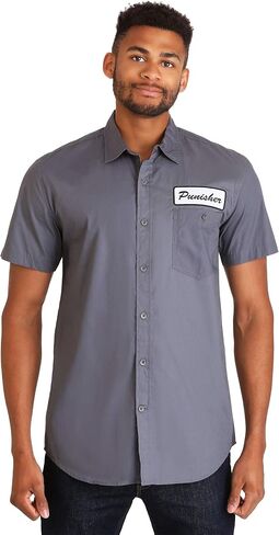تي شيرت رجالي من Marvel The Punisher مطبوع عليه One Man Army Button Up in Saudi Arabia