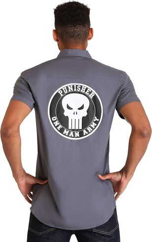 تي شيرت رجالي من Marvel The Punisher مطبوع عليه One Man Army Button Up in Saudi Arabia
