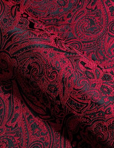 Men's Silk Shirt Paisley Floral Jacquard Short Sleeve Button Down Dress Shirts Formal Casual Wedding Party in Kuwait