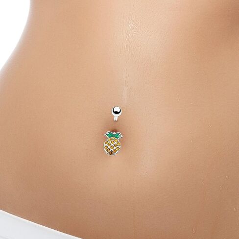 OUFER 14G Surgical Steel Pineapple Navel Rings Belly Button Rings Belly Piercings in Saudi Arabia