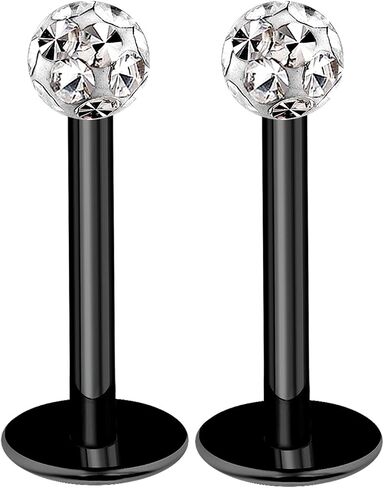 bodyjewellery 2pcs 16g labret Studs Black Titanium G23 Rings Cartilage Spider Bites Lip Monroe Tragus Stud Conch Studs Helix B2ICB in Saudi Arabia