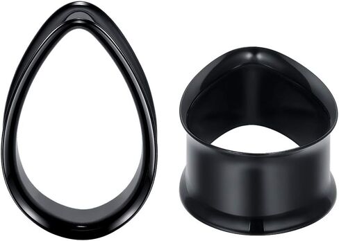 COOEAR Gauges Ears Plugs and Tunnels Double Flared Earrings Upgrade Tear Drop Piercing 1 Pair Gift Packing Stretchers 0g to 1 Inch. in Saudi Arabia