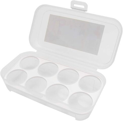 DOITOOL 8 Grid Egg Holder for Refrigerator, Refrigerator Crisper Egg Protection Box with Lid, Stackable Plastic Eggs Carrier Container for Camping Picnic ( White ) in Saudi Arabia