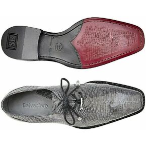 Belvedere Karmelo Gray Lizard Cap-Toe Casual Dress Shoes in Kuwait