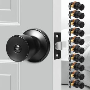 tanzfrosch 10 حزمة مقابض باب الخصوصية غير لامع أسود داخلي قفل الباب بدون مفتاح قفل دائري لغرفة النوم والحمام والمرآب والأجهزة والتعليمات المدرجة in Kuwait