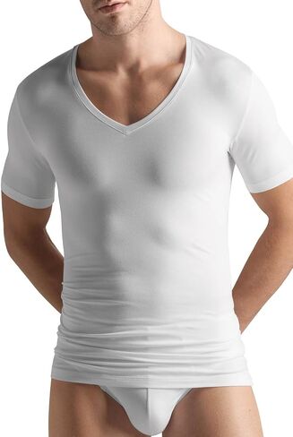 HANRO Men's Cotton Superior V-Neck Shirt in Kuwait