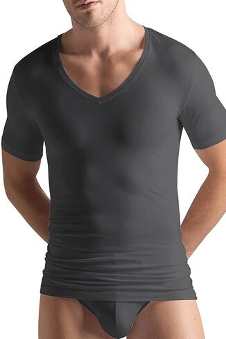 HANRO Men's Cotton Superior V-Neck Shirt in Kuwait