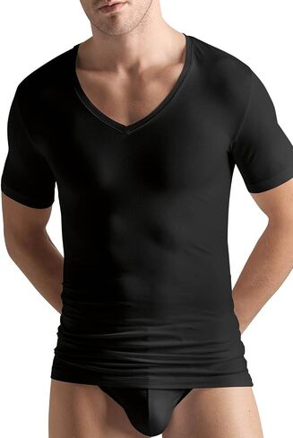HANRO Men's Cotton Superior V-Neck Shirt in Kuwait