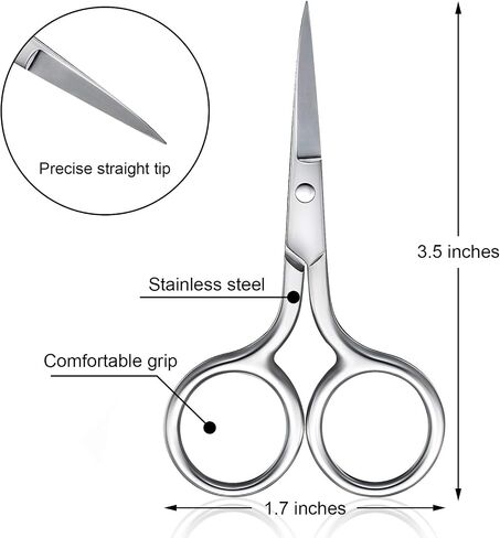 5 Pieces Small Straight Tip Nose Hair Scissor for Grooming, Stainless Steel Multi-Purpose Beauty Grooming Scissors for Facial Hair Removal and Hair Mustache Beard Eyebrows Ear Nose Trimming (Gold) in Saudi Arabia