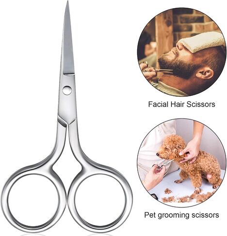 5 Pieces Small Straight Tip Nose Hair Scissor for Grooming, Stainless Steel Multi-Purpose Beauty Grooming Scissors for Facial Hair Removal and Hair Mustache Beard Eyebrows Ear Nose Trimming (Gold) in Saudi Arabia