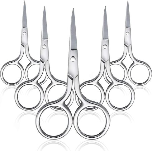 5 Pieces Small Straight Tip Nose Hair Scissor for Grooming, Stainless Steel Multi-Purpose Beauty Grooming Scissors for Facial Hair Removal and Hair Mustache Beard Eyebrows Ear Nose Trimming (Gold) in Saudi Arabia