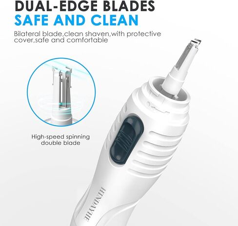 Ear and Nose Hair Trimmer for Men and Women, Eyebrow Hair Remove, Facial Hair Trimmer with Dual Edge Blades, Easy to Clean Nose Trimmer (Black) in Saudi Arabia