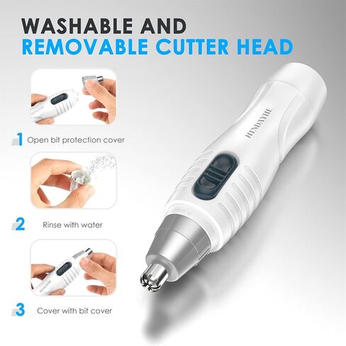 Ear and Nose Hair Trimmer for Men and Women, Eyebrow Hair Remove, Facial Hair Trimmer with Dual Edge Blades, Easy to Clean Nose Trimmer (Black) in Saudi Arabia