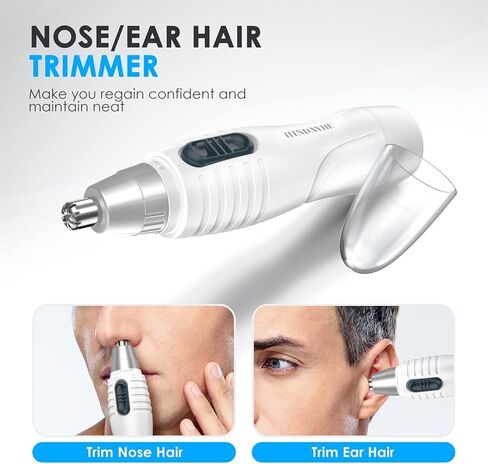 Ear and Nose Hair Trimmer for Men and Women, Eyebrow Hair Remove, Facial Hair Trimmer with Dual Edge Blades, Easy to Clean Nose Trimmer (Black) in Saudi Arabia