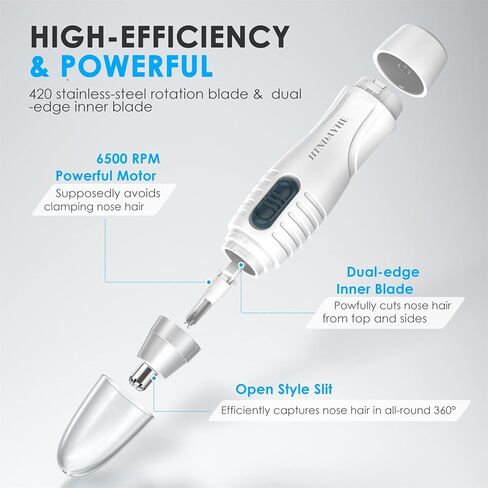 Ear and Nose Hair Trimmer for Men and Women, Eyebrow Hair Remove, Facial Hair Trimmer with Dual Edge Blades, Easy to Clean Nose Trimmer (Black) in Saudi Arabia