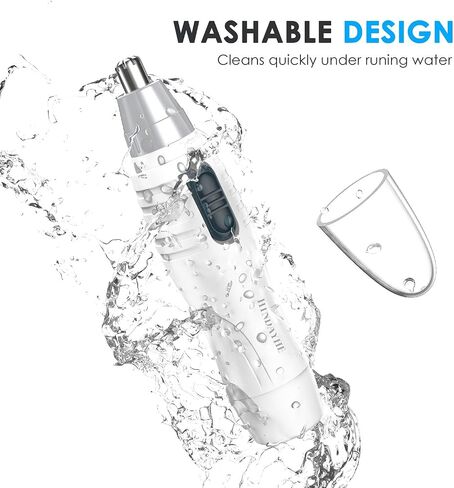 Ear and Nose Hair Trimmer for Men and Women, Eyebrow Hair Remove, Facial Hair Trimmer with Dual Edge Blades, Easy to Clean Nose Trimmer (Black) in Saudi Arabia