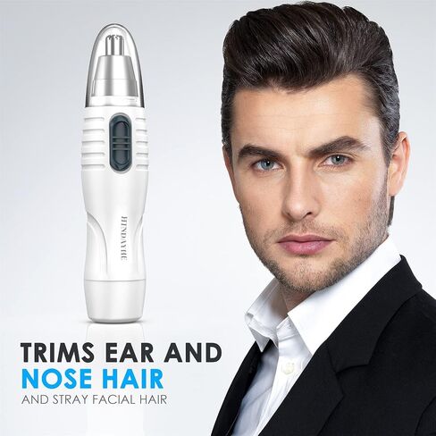 Ear and Nose Hair Trimmer for Men and Women, Eyebrow Hair Remove, Facial Hair Trimmer with Dual Edge Blades, Easy to Clean Nose Trimmer (Black) in Saudi Arabia