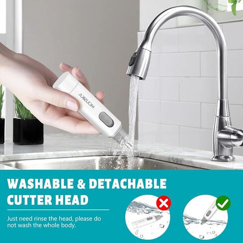 MOUSIKA Ear Nose Hair Trimmer Clipper Painless Eyebrow Facial Hair Removal for Men and Women Waterproof Dual Edge Blades Battery Operated Electric Groomer (White) in Saudi Arabia