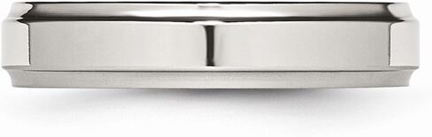 Solid Stainless Steel Ridged-Edge 5mm Plain Classic Wedding Band Ring in Kuwait