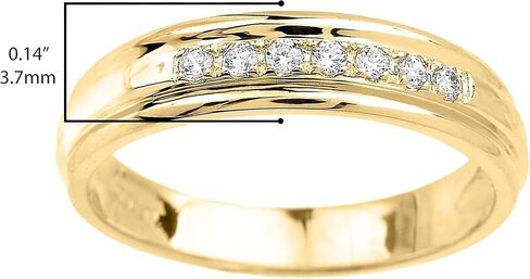 10k Yellow Gold 1/5 CTTW Men's & Women's Diamond Wedding Band (K-M Color, I1-I2 Clarity) in Kuwait