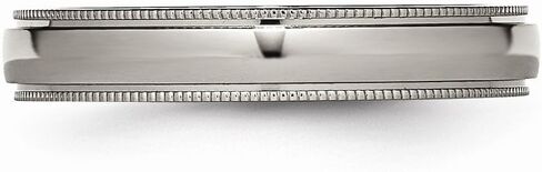 Solid Titanium Grooved and Beaded Edge 4mm Plain Classic Wedding Band Ring Comfort-Fit in Saudi Arabia