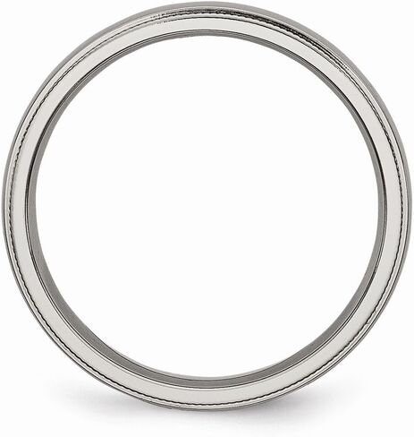 Solid Titanium Grooved and Beaded Edge 4mm Plain Classic Wedding Band Ring Comfort-Fit in Saudi Arabia