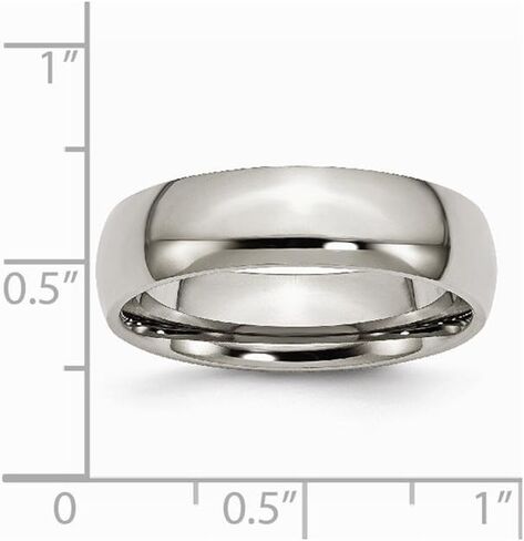 Solid Titanium 6mm Plain Classic Wedding Band Ring Comfort-Fit in Saudi Arabia