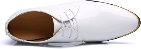Dress Shoes Men Classic Pointed-Toe Patent Leather Lace-up Formal Oxford Shoes Black Brown Red Grey in Saudi Arabia