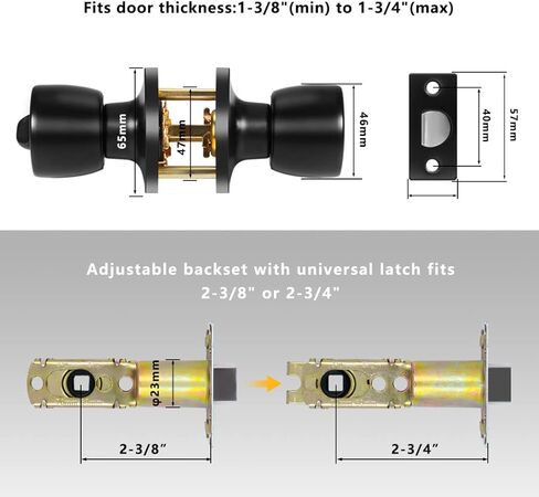 tanzfrosch 10 حزمة مقابض باب الخصوصية غير لامع أسود داخلي قفل الباب بدون مفتاح قفل دائري لغرفة النوم والحمام والمرآب والأجهزة والتعليمات المدرجة in Kuwait