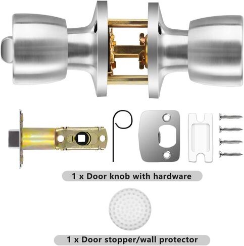 10 Pack Privacy Door Knobs Matte Black Interior Door Lock Keyless Round Lockset for Bedroom, Bathroom, Garage, Hardwares & Instruction Included in Saudi Arabia
